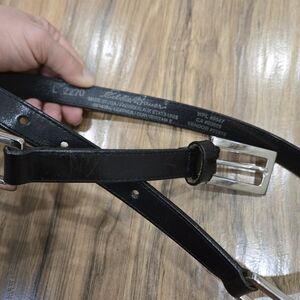 Eddie Bauer Classic Black Leather Belt